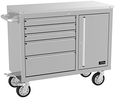 Güde 40487 Werkbank GW 5/1 INOX Werkstattwagen Edelstahl Werkzeugkiste Werkzeugwagen Inox Werkstatt Werkzeugbank Werktisch Arbeitsplatte