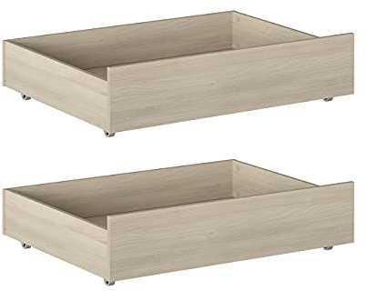 Iconico Home MIK Set 2 cassettoni sottoletto, Legno Composito, Rovere, 100,5x68x21 cm