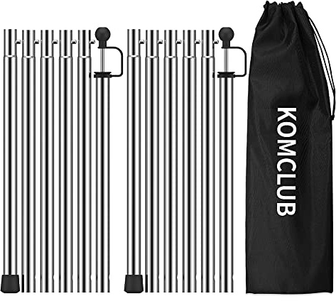 KOMCLUB Zeltstangen Tarpstangen -Teleskopstangen aus Aluminium für Zeltfliegen Tarps, Leichte, Einstellbare Ersatz-Zeltstangen Outdoor-Sport-Camping 1.9m