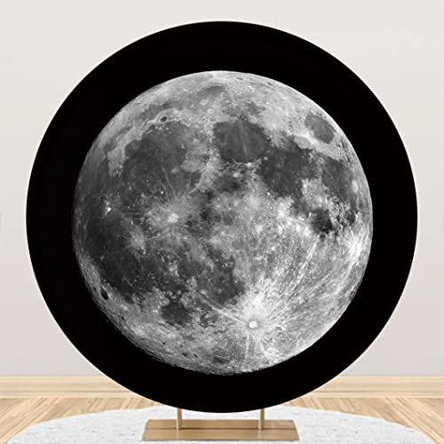 Aoihrraan 150cm Durchmesser Mond Runden Fotografie Hintergrund Planet Weltraumsterne Hintergrund Geburtstag Party Schule Lehren Gruppe Diskussion Dekoration Kinder Porträt Fotostudio Requisiten