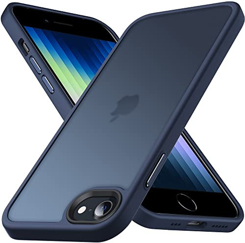 Anqrp Zero Serie für iPhone SE Hülle 2022, iPhone SE 2020 Hülle, Minimalistische Transluzente Matte Schutzhülle, Military Grade Handyhülle für iPhone 8/7/6s/6, Dunkelblau