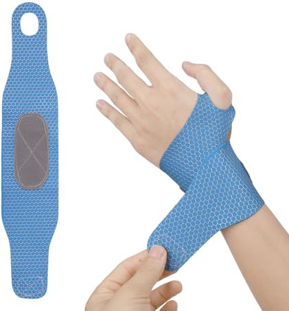 PEUTIER Muñequera Suave Soporte de Mano Ajustable Correas Compresión de Muñeca Transpirable Férula Muñequera para Correr y Tenis (Azul)