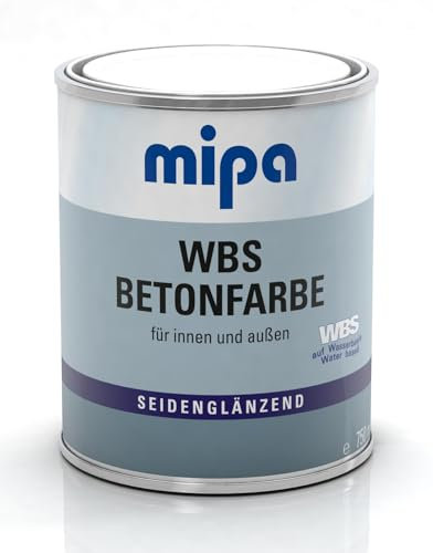 MIPA WBS Betonfarbe - Fußbodenanstrich, seidenglänzend/ 750 ml,silbergrau