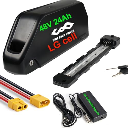 48V 24Ah Shark Batería de Bicicleta eléctrica para Kit de conversión ebike - Batería 48Volt de Iones de Litio 1500w 1000w 750w 500w(LG4800 Cell)