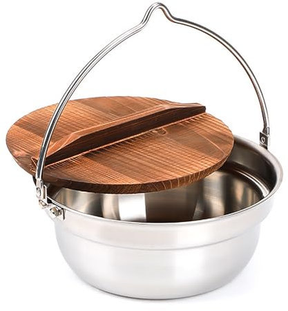 GAUDIO 1 Set di Pentole Antiaderenti, Pentole Campeggio da Cucina, Gavetta Campeggio Sospese per Bracieri da Campo, Campeggio Accessori utili Multifunzione (Size : 24cm/9.4in)