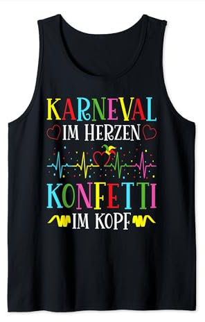 Karneval im Herzen Herzschlag Konfetti Kostüm Fasching Tank Top