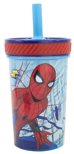 Stor Gobelet en polypropylène anti-renversement avec paille en silicone 370 ml SPIDERMAN DIMENSION