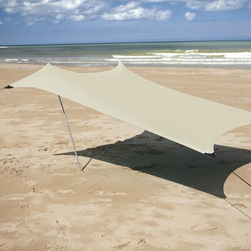 Meister Solsegel – 210 x 210 cm – UVA/B-skydd – SPF 50+ – för upp till 4 personer – med sandankare – gul/strandtält, soltält, soltält, strandmussla, 6819510