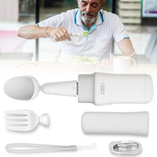 RESKIU Cuillère À Riz, Cuillère Anti-Secousse, Cuillère Gyroscopique Anti-Tremblement,Aide L'alimentation Cuillere Anti Tremblement Cuillère pour Myasthénie, Arthrite, Polio