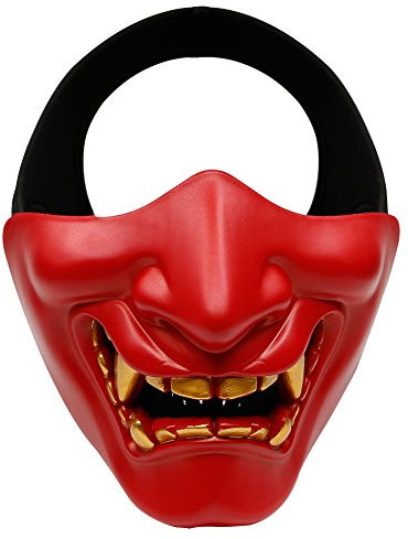 ANSNOW Masque de Protection Visage Prajna Masque Airsoft Paintball Rouge Universel