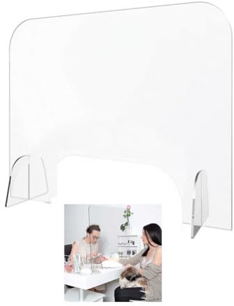 Sichtschutz für den Schreibtisch, transparenter Schutz für die Plexiglas-Trennwand auf der Arbeitsplatte für den Schreibtisch, Acryl-Thekenschutzbarriere gegen Husten, Niesen, Tröpfchen (60