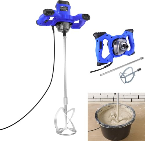 2600W Miscelatore per malta, Miscelatore Cemento, Miscelatore per Colla, Miscelatore Camion Betoniera, 6 velocità 0-1700 giri/min, Miscelatore per malta M14