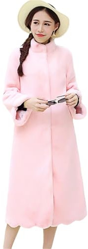 Langer Wintermantel für Damen, warm, dick, flauschig, Kunstfell, A-Linie, Pelzmantel, Pnnrk, 3XL