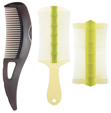 HABNI 3 Pcs Pettini Anti Forfora Pettine Professionale Anti Pidocchi Per Umani E Animali Domestici Pettine A Denti Fini Acciaio Inox Per Forfora Lendini