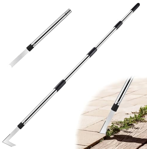 LAWFYMORI Patio Weed Remover Tool Set with Long Handle, 150cm Garden Weeding Tool, 2pcs Weeder Garden Tools Set for Gardening Moss Weeds, Heavy Duty Edger Edging Weed Puller, Paving Slab Crack Weeder