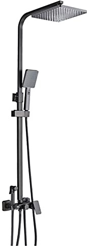 Set di rubinetti per Doccia Classici a 4 funzioni, rubinetti per Vasca da Bagno a Parete Grigi, soffione Doccia a Pioggia con doccetta Bidet, Miscelatore in Ottone