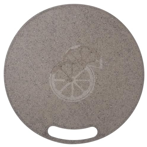 Cabilock Tabla Cortar Yamato Redonda de Plástico Diseño Imitación Mármol para Verduras y Sushi, Antideslizante Absorción de Agua, Adecuado para Cocina y Hogar