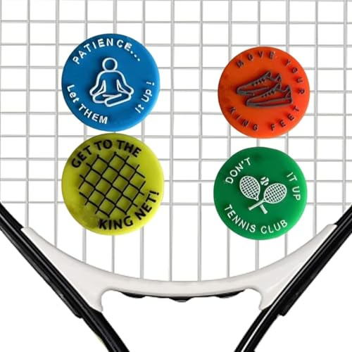 Zcccc 4 Stück würzige/Aggressive Erinnerungen, um Sie bei Ihrem Tennisspiel zu halten - Tennisschläger-Dämpfer, Tennis-Vibrationsdämpfer, das Beste Tennisgeschenk für jeden Spieler und