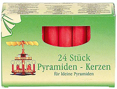 Idena 8530319 Pyramidenkerzen 1,4 x 7 cm 24 stück Wachs 10.5 x 13.6 x 2.7 cm, rot