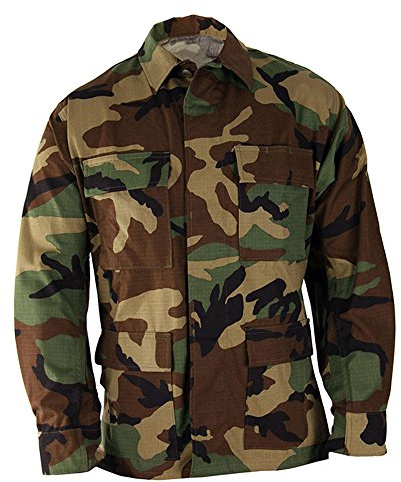 Propper Men's Uniform BDU Coat, Woodland, 60% Cotton, 40% Polyester, Large Regular