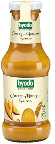 Bio Curry Mango Sauce 6er Pack - Byodo Bio-Qualität | Vegan, Glutenfrei & ohne Zusätze | 6 x 250 ml Flaschen - Exotisches Geschmackserlebnis für Kochliebhaber