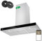 Ciarra CBCS9102 90cm Cooker Hood Wall Mount Chimney Hood Recirculating&Ducting 650 m³/h with 4 Speed WIFI APP Touch Control Kitchen Extractor Fan with CBCF003 Carbon Filters