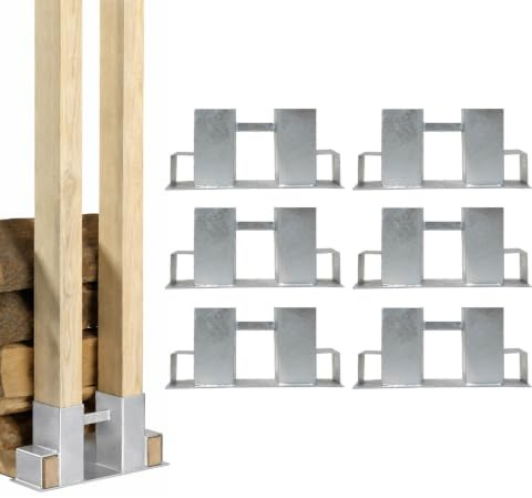 Holzstapelhilfe 6 Stück feuerverzinkt für Kanthölzer 7x7 cm / 4x6 cm | Stapelhilfe Holzstapelhalter Brennholz Kaminholz Gestell Holz