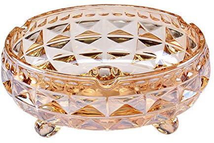 JHNIF Carved Colored Glass Ashtray.