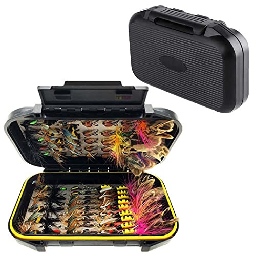 Generic OutdoorFishing Fly Fishing Flies Kit - 100pcs/Box - Dry/Wet Flies, Nymphs, Streamers, Popper - Trout, Bass, Salmon