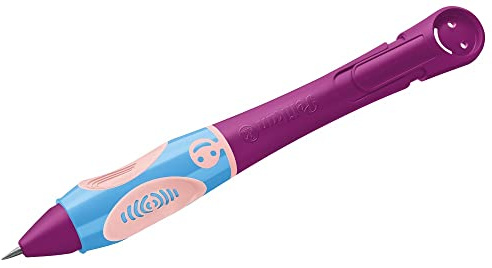 Pelikan Griffix Druckbleistift für Linkshänder - Schreiblernstift Stufe 2, Ergonomischer Bleistift mit dicker HB-Mine, inkl. 3 Nachfüllminen & Namensschild, Sweet Berry (Lila)