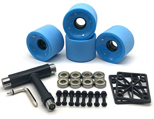 TGHY 4 Stück Skateboard Räder Rollen Ersatz Wheels Longboard Räder Rollen Quad Skating Skateboarding Cruising Räder Skateboard Rollen Skateboardräder mit Lagern 80A, 70mm,Blau