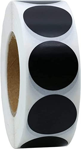 500 Stück Bunt Aufkleber Klebepunkte 25mm Runde Dot Aufkleber Kreis Aufkleber Rund Klebeetiketten Beschreibbare Farbkodierung Etiketten für Büro, Dekoration oder Heimwerken(Schwarz)