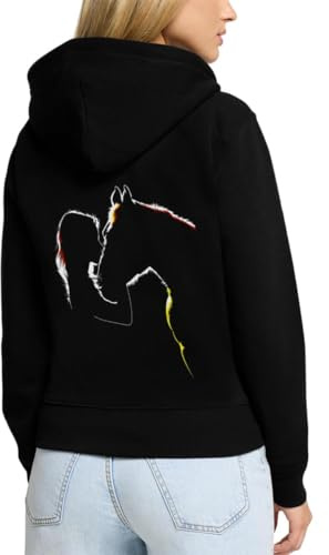 Équitation Silhouette De Fille De Cheval Veste À Capuche Femme Premium