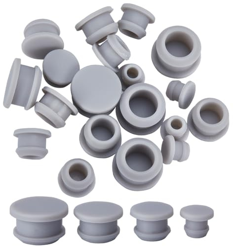 GORGECRAFT 24Stk 4 Größen Silikonstopfen Für Salz- Und Pfefferstreuer 7/10/12/15mm Salzstopfen Stopfen Ersatz Silber Flaschenverschlüsse Wiederverwendbare Endkappenkorken Für Flaschen Pfeifen Töpfe