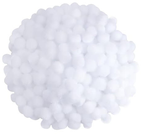TOAOB 300 Piezas Pompones Grandes de Blanco de 10 mm Bolas de Fieltro Pompones para Decoraciones Manualidades Creativas y Decoraciones Bricolaje