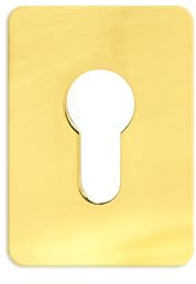 TSS Rosace de réparation autocollante en laiton poli pour cylindre européen 65 mm x 47 mm