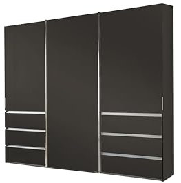 WIEMANN Schwebetürenschrank Kleiderschrank Schlafzimmerschrank 300cm breit, mit Schubladen, Havanna Dekor, Höhe 236cm, Malibu