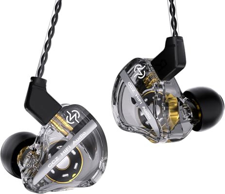 Yinyoo CCZ DC01 PRO IEMS Cuffie In Ear, Bassi Scioccanti Auricolari con Filo, accordatura professionale a V, Leggere per PC Cuffie In Ear Monitor per Gaming FPS, ascolto di Musica