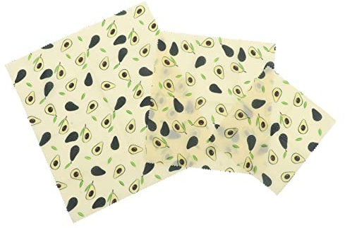 PLAFOPE 3pcs Beeswax Food Preservation Wraps of Reusable Kitchen Cloths for Sustainable Food Storage for Sandwiches Cheese and Fruits Made Natural Beeswax