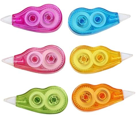 TOGEVAL 6 Stück Tragbares Korrekturband 72m Großvolumen Klebeband Mit Ergonomischem Design Glatt Korrigieren Für Schule Büro Studentenzubehör