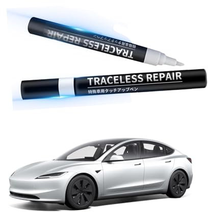 Ywooon Retouche Peinture pour Tesla Model Y 3 X S Kit de Réparation de Peinture Kit de Peinture au Stylo et Pinceau 2 en 1 Peinture Jante Réparation(Pearl White)