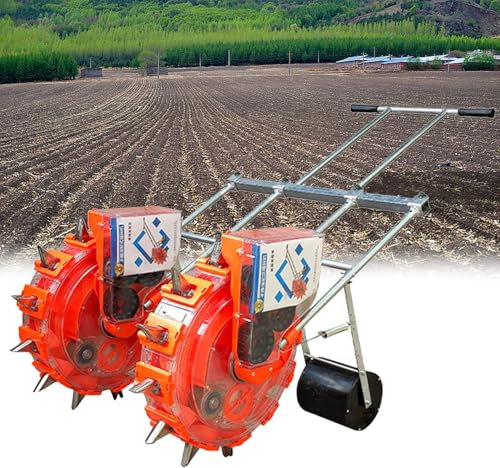 cendbirut Double Row Hand-Push Garden Seeder,Manual Seeder Hand-Push Garden Seeder Roller Seeding, Row Planter Corn Planter Seeder for Soy Peanut Corn Cotton Soybean,Red,5 mouths