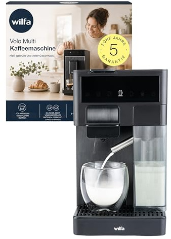 Wilfa Volo Multi Kapselmaschine I Kaffeemaschine mit Milchsystem & 1,6L Wassertank I LED Touch, 88°C Brühtemperatur & individuelle Kaffeemenge I Für Nespresso Classic, Dolce Gusto & Pulverkaffee