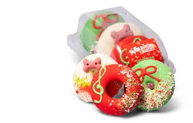 Yappy Woofmas Domuttz - Weihnachts-Hundeleckerli Geschenkbox, 3 x 70g Festliche Doggy Donuts - Hunde Adventskalender Alternative, Hund Weihnachtsstrumpf Stuffer, für Hunde von The Barking Bakery