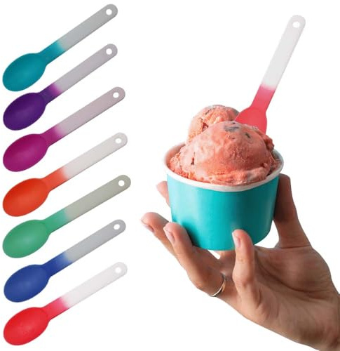 Deluxe Mood Spoon, Changes color with ice cold liquids, Reusable, Top shelf dishwasher safe - Set of 14 - Assorted - Colors may vary