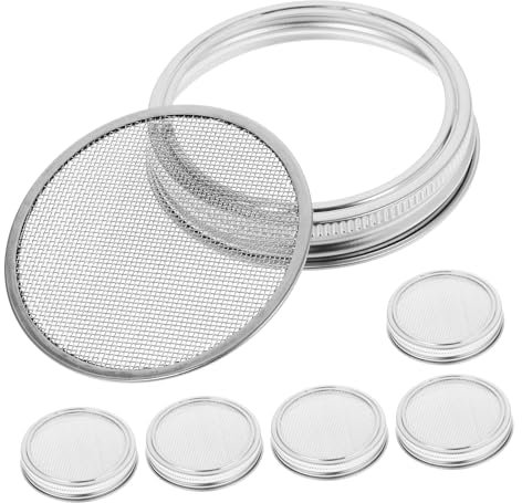 PAMINGONO 6stücke Edelstahldeckel Für Keimlinge Passend Für Einmachgläser Mit Breiter Öffnung Siebdeckel Zum Anbauen Von Bio-keimlingen Für Haus Und Küche