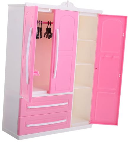 BCOATH Mini-Garderobe Puppenhaus-Schrank Kinderzimmer Spielzeugaufbewahrung Puppen-schminktisch Miniatur-kommode Spielzimmermöbel Für Jungen Und Mädchen