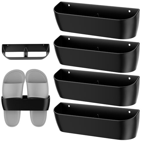 Coomir 4 Stück Schuhhalter Wand,Schuhregal Wandmontage mit Selbstklebend und Bohren, Tür Schuhaufhänger, Schuhregal zur Wandmontage für Wohnmobil,Camping,Badezimmer,Wohnzimmer