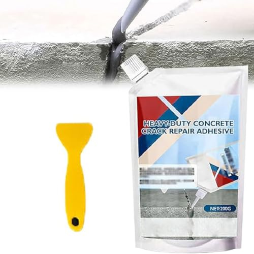 Heavy-Duty Concrete Crack Repair Adhesive,Beton Rissfüller,Beton Sealant Wasserdichte Reparatur,Schnell trocknender Betondichtstoff,Mehrzweck Klebstoff zur Reparatur von Betonrissen (Schwarz, 200g)