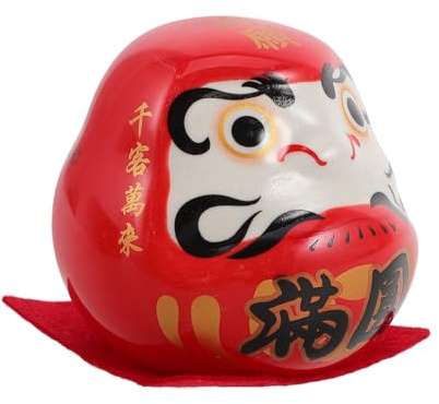 GLEAVI Kleine Keramik Figur Japanische Porzellan Glückspuppe für Heimdekoration Restaurant und Auto Farbenfrohe Statue für Glück und Stilvolle